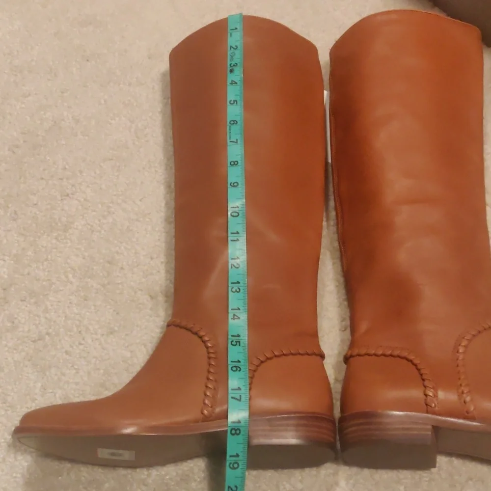 New!UGG Gracen Whipstitch Brown Leather Knee High Tall Riding Boot Women Y2K
